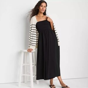 Lands' End Women’s Black Maxi Dress with Removable Straps